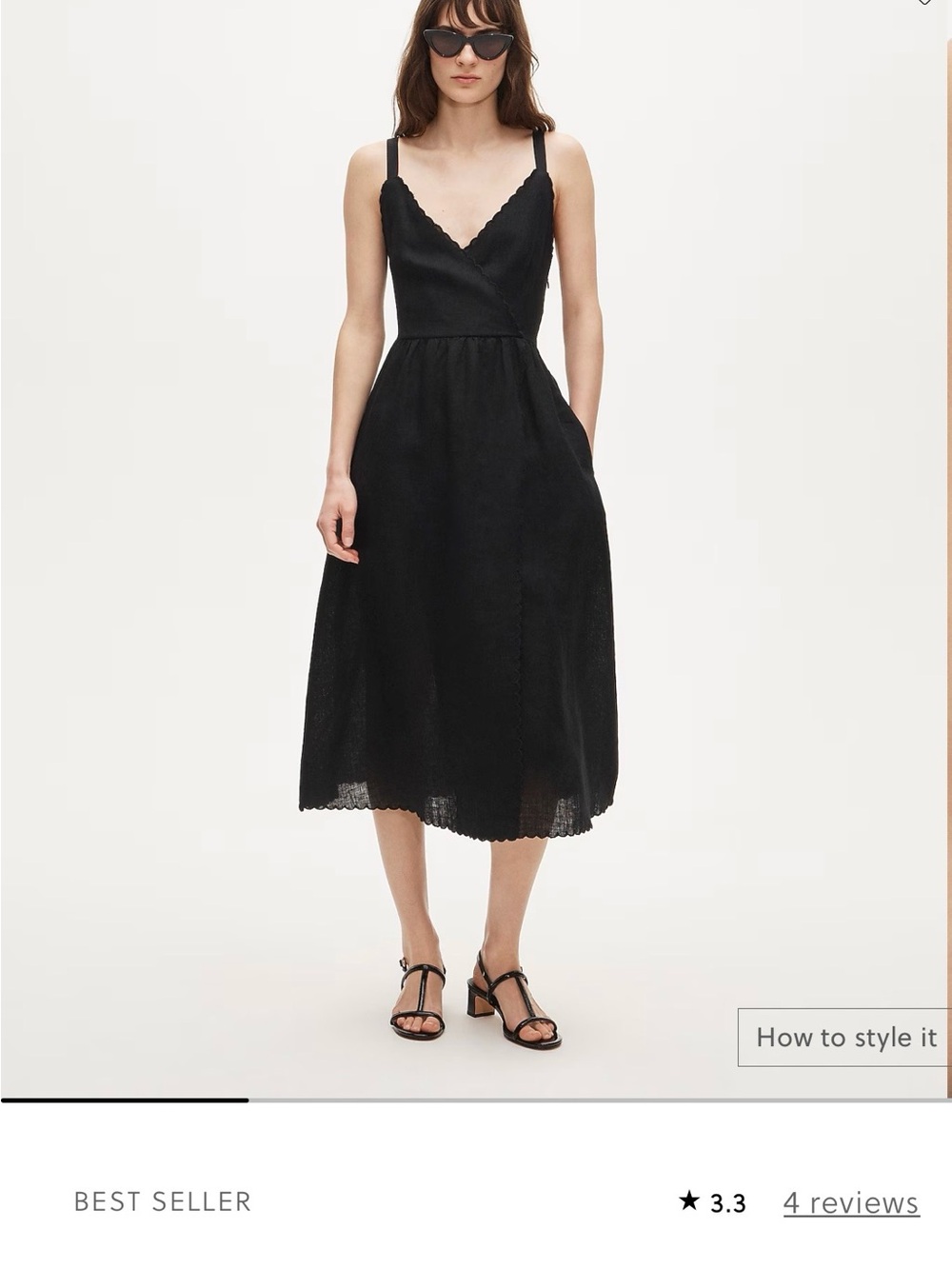 J. Crew Black Sleeveless Wrap-Style Midi Dress